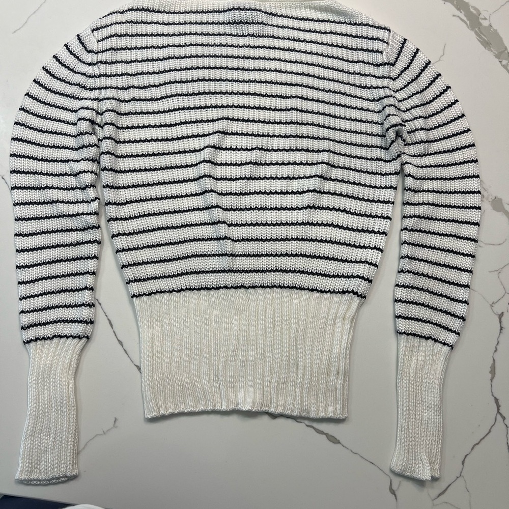 Theory Striped Black and White Sweater